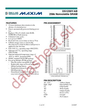 DS1230AB-100+ datasheet  